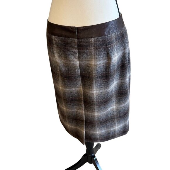 Laura Petite Skirt and Jacket - Brown and black plaid pencil skirt - Picture 10 of 14